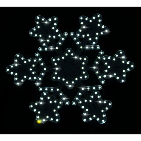 QUEENS OF CHRISTMAS 13 in. LED Star Hexagon Snowflake, Pure White LED-SNSTR13-PW